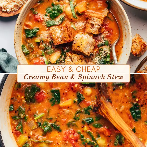 Creamy White Bean & Spinach Stew - AMERICAN RECIPE