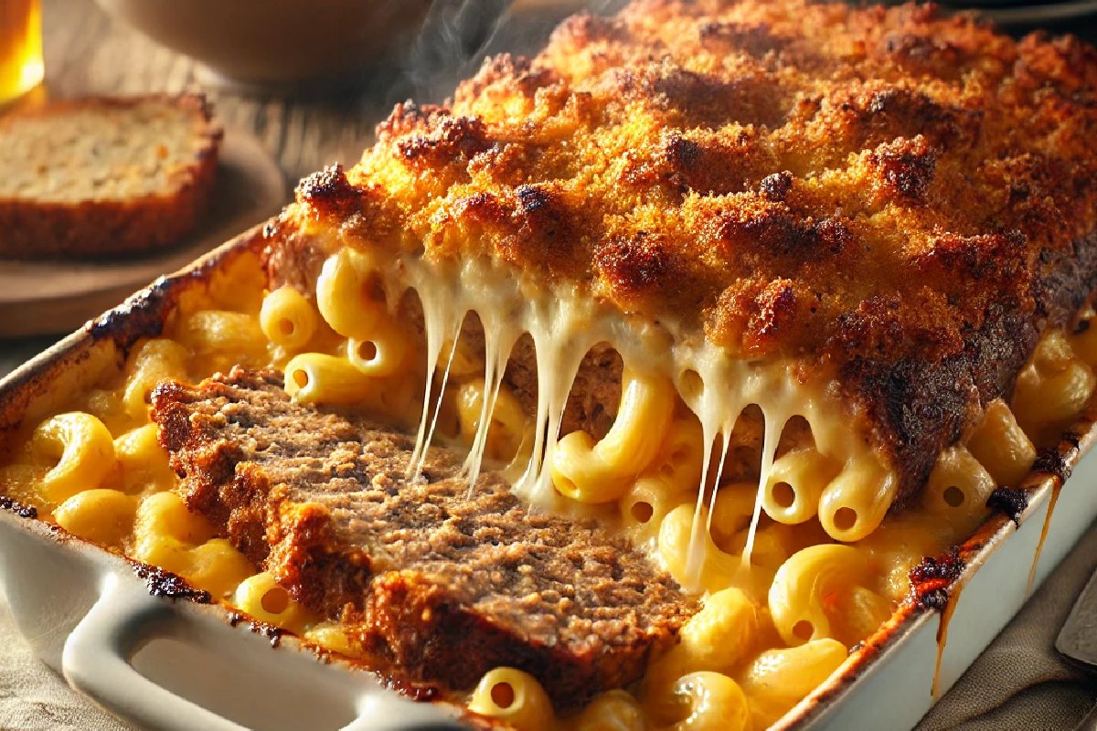 Mac and Cheese Meatloaf Casserole
